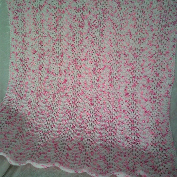Pink and White Baby Blanket