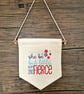 Embroidered Wall Hanging for Nursery She Is Fierce Design