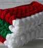 Crochet Blanket in Green Red and White Ready to Ship perfectly imperfect - Image 1