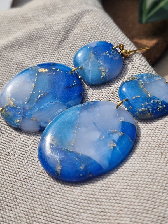 Polymer Clay Earrings: Shoreline 