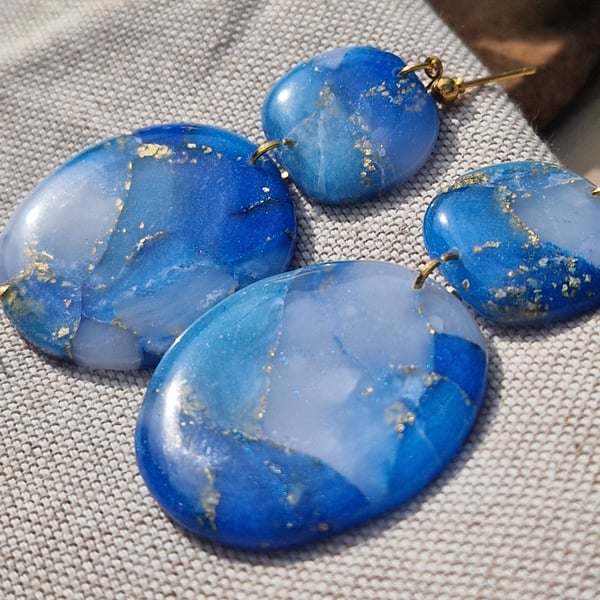 Polymer Clay Earrings: Shoreline 