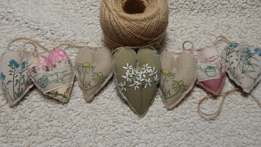 Screen printed heart - 70cm - Bunting, wall hanging