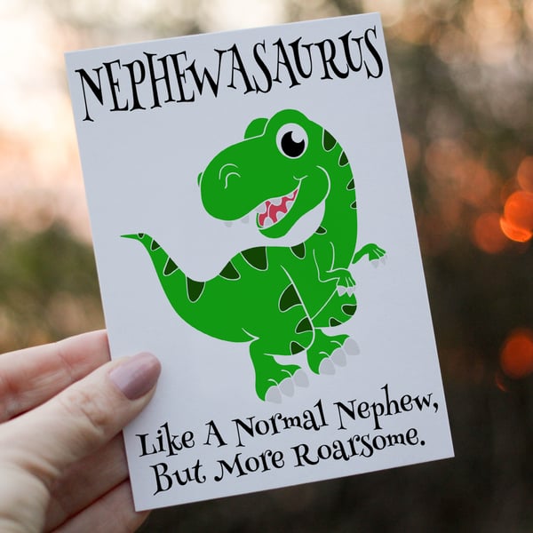 Nephew Birthday Card, Dinosaur Birthday Card, Nephewasaurus Birthday Card