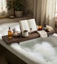 Rustic Handcrafted Solid Wood Bath Caddy - Shelf - Reclaimed - Recycled Timber
