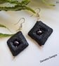 Lava Rock -Lava Stone & Peacock Freshwater Pearl Earrings. - Image 1
