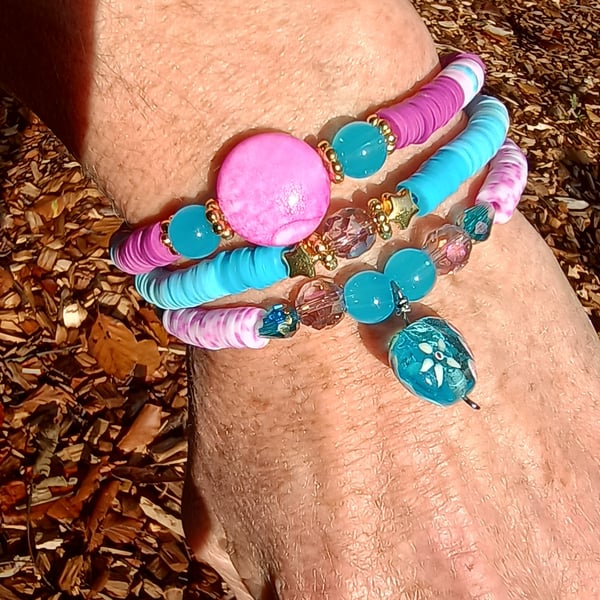 "Parisienne" - Set of 3 beaded bracelets