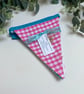 Handmade Fabric Bunting 7 Flags Butterfly, Gingham & Polka Dots - Image 7
