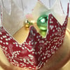 Christmas Crowns. Reusable, fabric crown - red with berries. Slight second