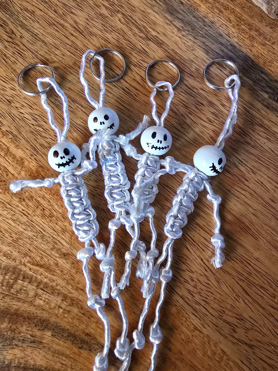 Macrame Skeleton Pumpkin Ghostface Spider Keyrings Bag Accessory 