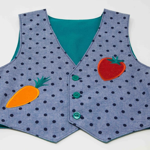 Dotty Chambray Waitcoat 1 - 2 Years