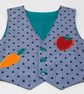 Dotty Chambray Appliquéd Waistcoat 1 - 2 Years - Image 1