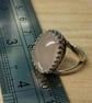 Rose Quartz adjustable ring. 925 sterling silver crown edge. January Birthstone. - Image 4
