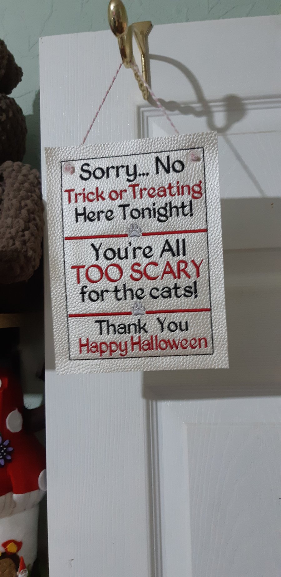 Handmade NO TRICK OR TREATING Halloween SIGN