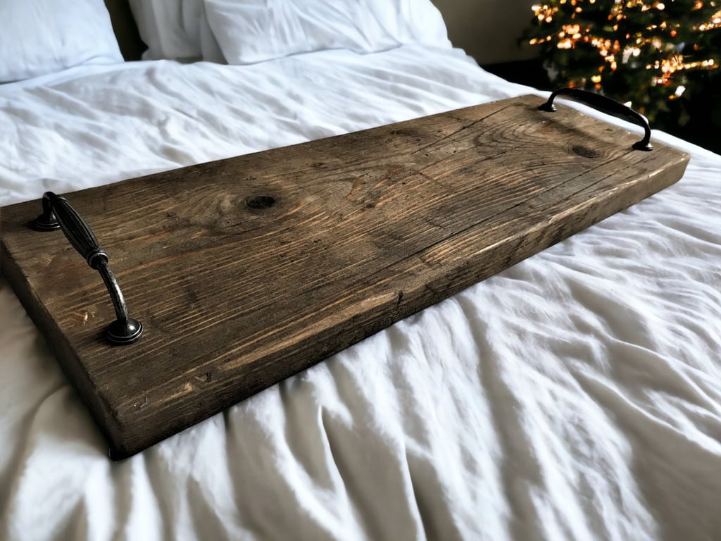 Wooden Bed Tray - Bed Board - Made From Reclaimed Scaffold Board THE STONEHAM