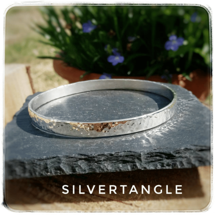 Silver 2025 flat bangle