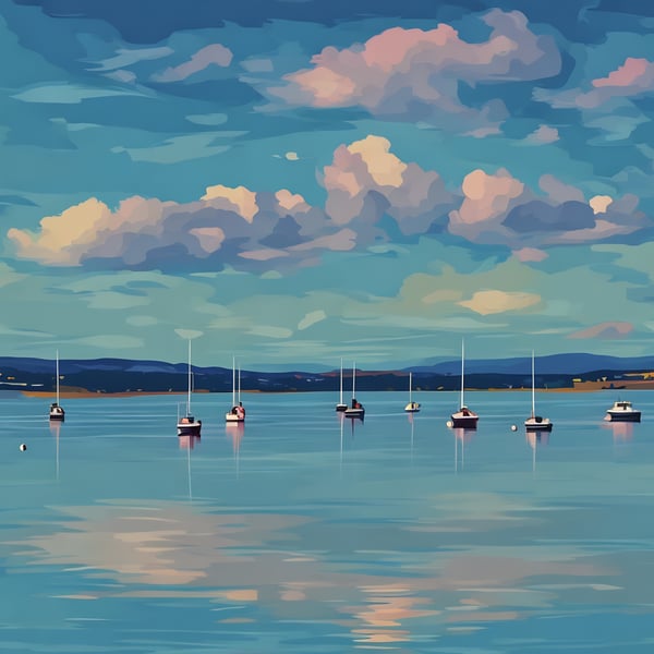 A4 Print Boats in Harbour Hidden Scotland 