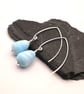 blue sea lampwork glass teardrop earrings - Image 3