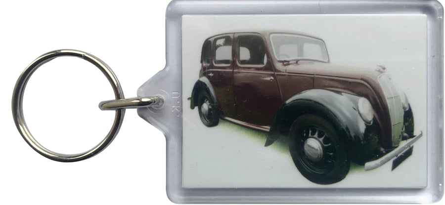 Morris Eight 1939 - Keyring with 50x35mm Insert - Car Enthusiast
