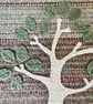 Notebook & Journal Cover with Hand Stitched Tree in Felt & Vintage Welsh Tweed  - Image 3