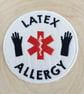 Latex Allergy Medical Alert Badge, Latex Allergy Sew or Glue on Patch