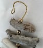 Driftwood Christmas Tree Decoration with Leaf Charm and Gold Beads. - Image 3