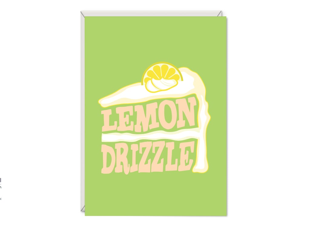 Lemon Cake Birthday Card Word Art Card - Card for Him - Card for Her
