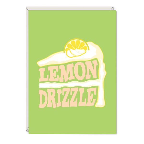 Lemon Cake Birthday Card Word Art Card - Card for Him - Card for Her