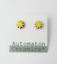 Starburst stud earrings, yellow. - Image 1