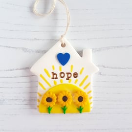 Ukraine 'Hope' house decoration or magnet 50% OF SALES DONATED TO CHARITY