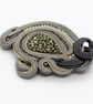 Grey Soutache Brooch Hematite Druzy Large Statement Handmade Brooch - Image 5