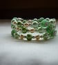 SHADES OF GREENS AND CREAM LAMPWORK BEAD BRACELET.  575 - Image 5