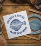 You hold a special plaice in my heart - original linocut print - 10x10" - Image 2