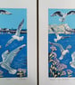 'Seagulls at St Ives' - linoprint - Image 4