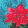 Poinsettia & Paisley Design Christmas Card