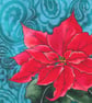 Poinsettia & Paisley Design Handmade Christmas Card - Image 1