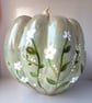 Hand Painted Ceramic Green Pumpkin - Image 2
