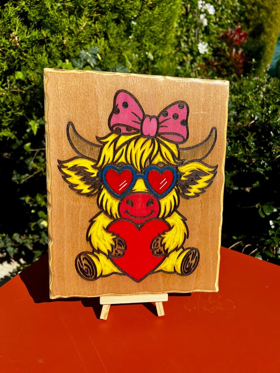 Baby Highland Cow Wooden Plaque – Nursery Wall Art – Cute Farm Animal Baby Room 