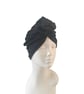 Black Turban Head Wrap for Women Stretchy Rosette Jersey Cap for Fashion 