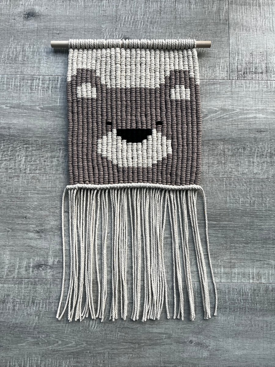 Macrame bear wall hanging