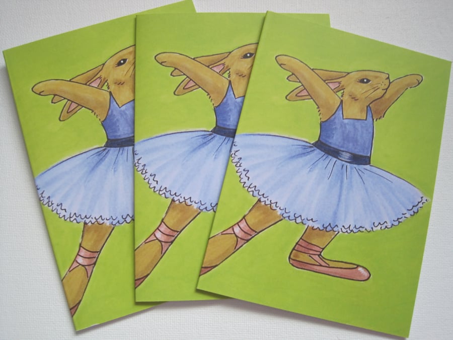 Ballet Dancer Bunny Rabbit Notecards 