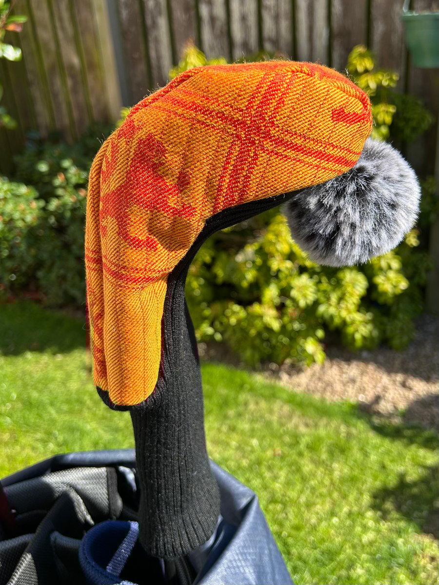 Orange Lion Rampant Golf Club Cover (with removable Pom Pom)