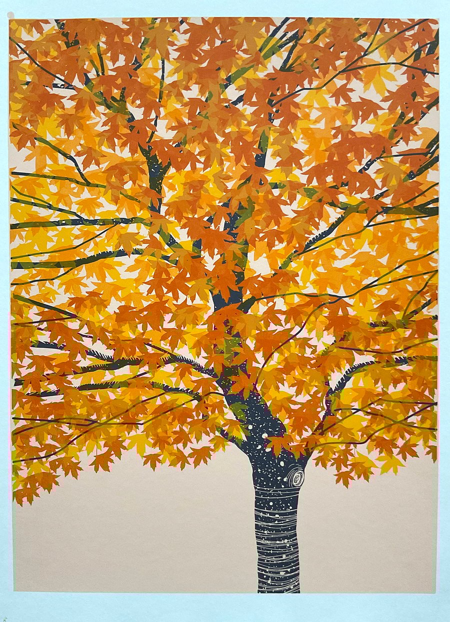 'Autumnal' original screen print - perfectly imperfect