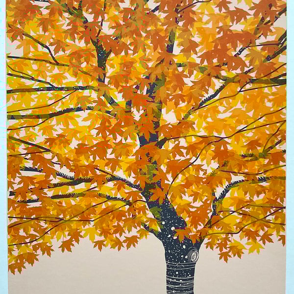 'Autumnal' original screen print - perfectly imperfect