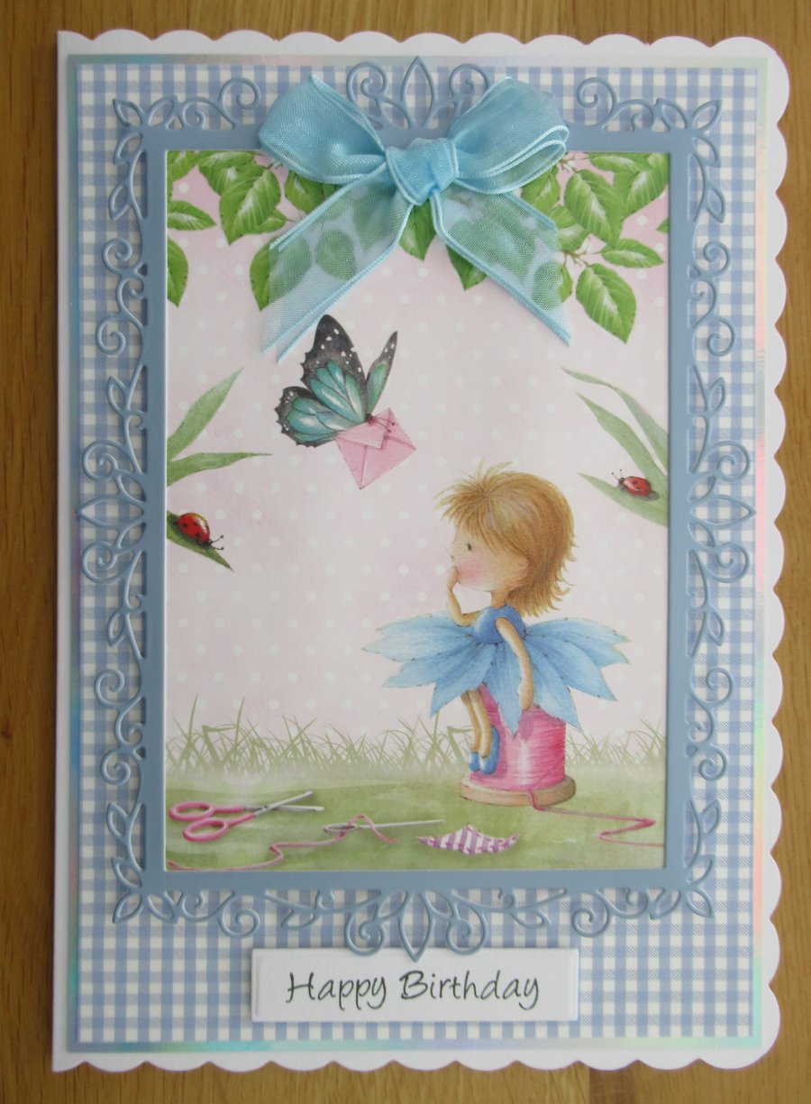 Fairy Dressed In Blue - A5 Birthday Card
