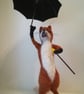 "Singing in the rain "needlefelted wool character fox - Image 2