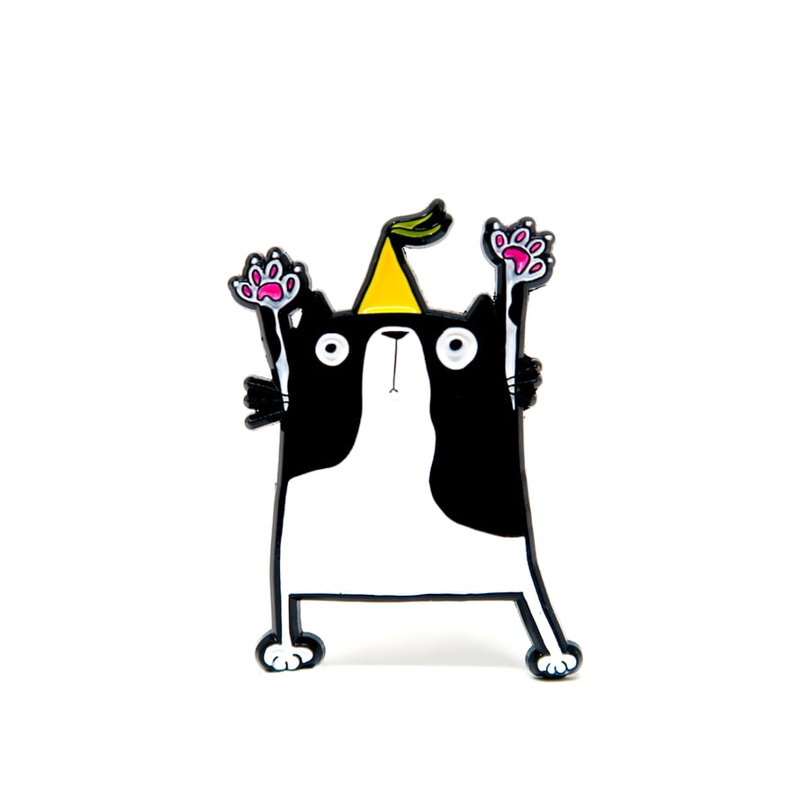 Party Cat enamel pin 