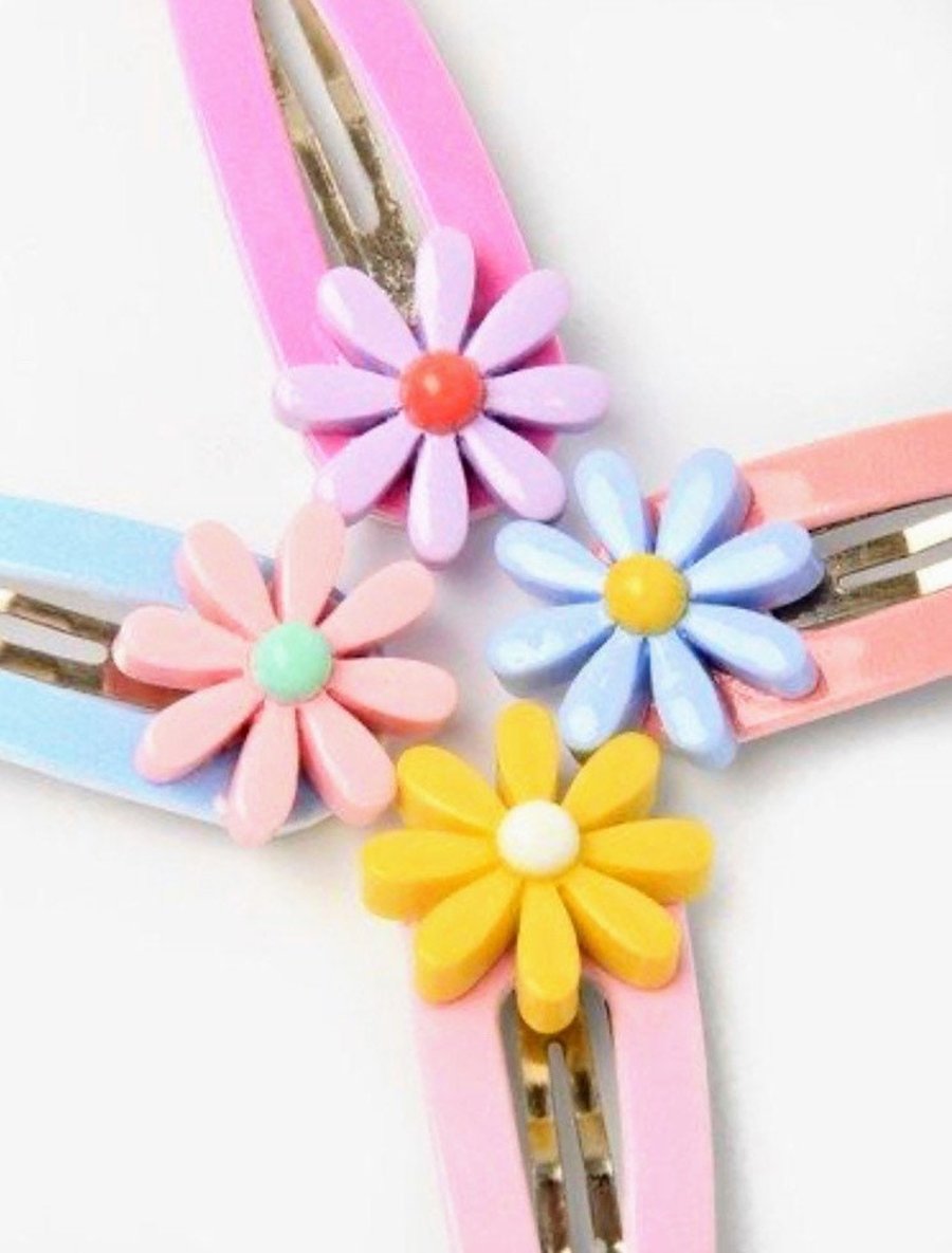 Daisy Hair Clips x2 - Non-Slip Hair Clips - Flower Hair Clips - Barrettes - Pret