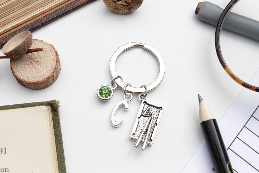 Personalised Snooker, Pool Keyring - Pub Game, Snooker Pool Player Gift, 
