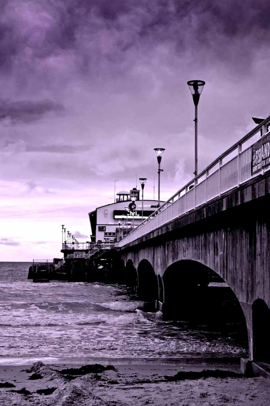 Bournemouth Pier And Beach Dorset England Photograph Print