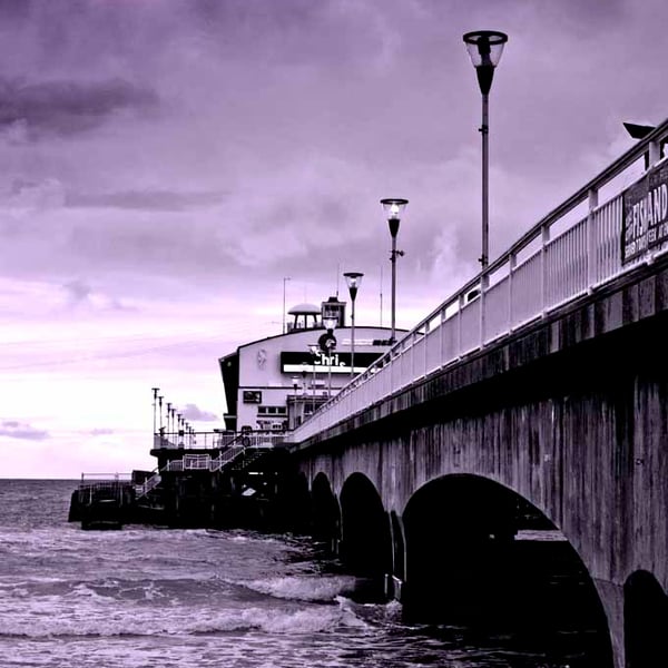 Bournemouth Pier And Beach Dorset England Photograph Print